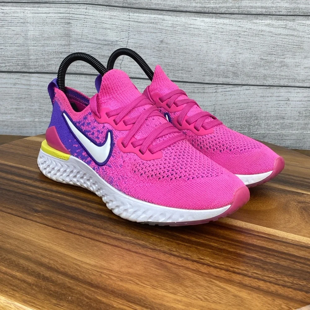 Nike Epic React Flyknit 2 Laser Fuchsia Pink Running Shoe CK0821-600 Women’s 6